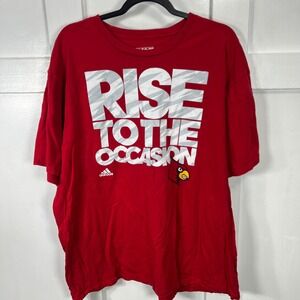 Adidas Men's Red Rise To The Occasion Graphic T Shirt 2X Louisville Cardinals